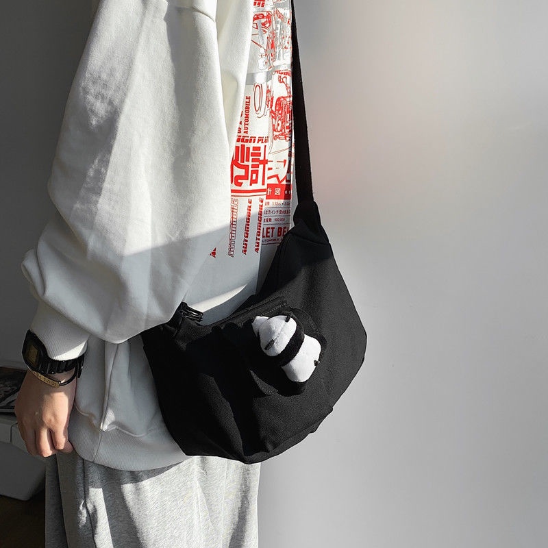 Túi Vải Canvas Đeo Chéo Phong Cách Nhật Bản Đơn Giản Dành Cho Học Sinh