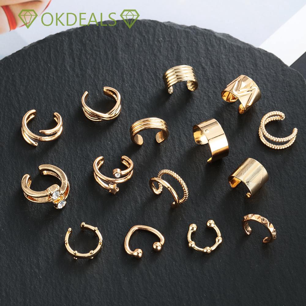 Khuyên Vành Tai Đính Đá CZ Không Xỏ Thời Trang Cho Nữ