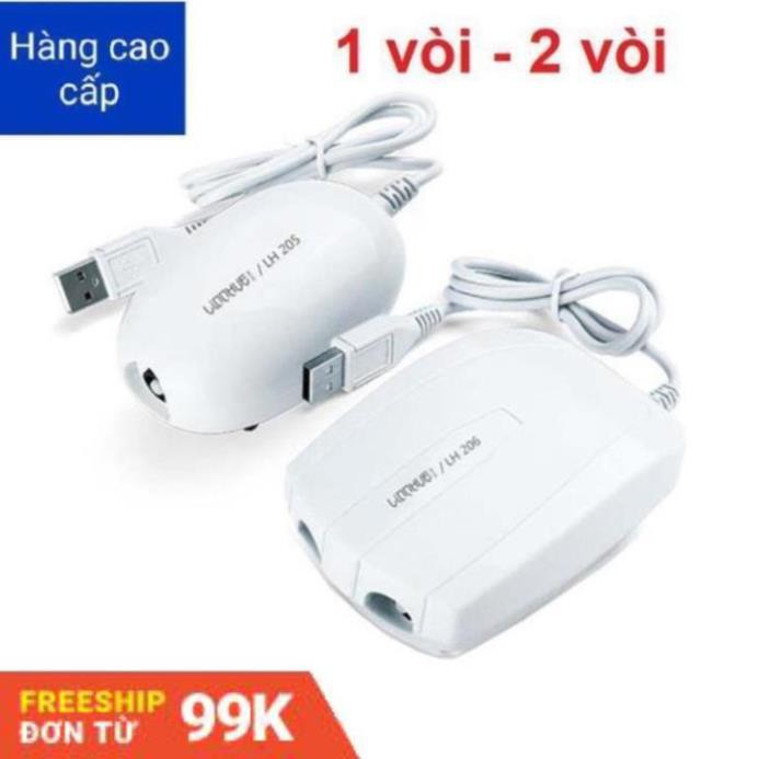 Máy sủi khí oxy hồ cá,sục khí bể cá USB+ dây sủi + quả sủi cao cấp LH205