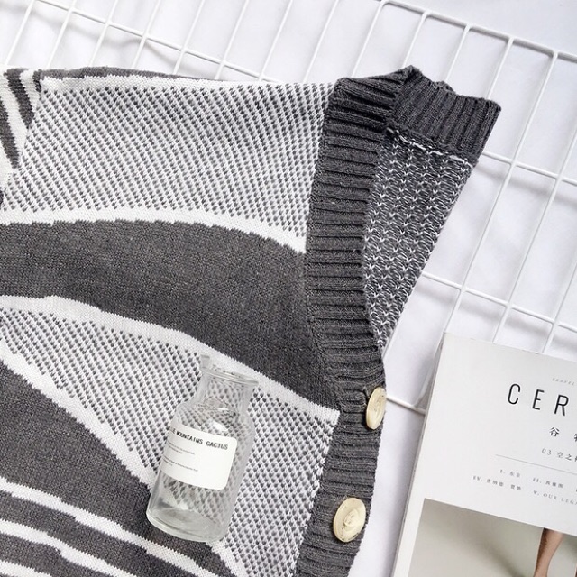Áo khoác len cardigan dáng ngắn chất liệu siêu dày dặn phong cách Hàn Quốc chuẩn hàng Quảng Châu