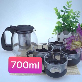 [Hot] Bộ bình trà kèm 4 cốc thuỷ tinh