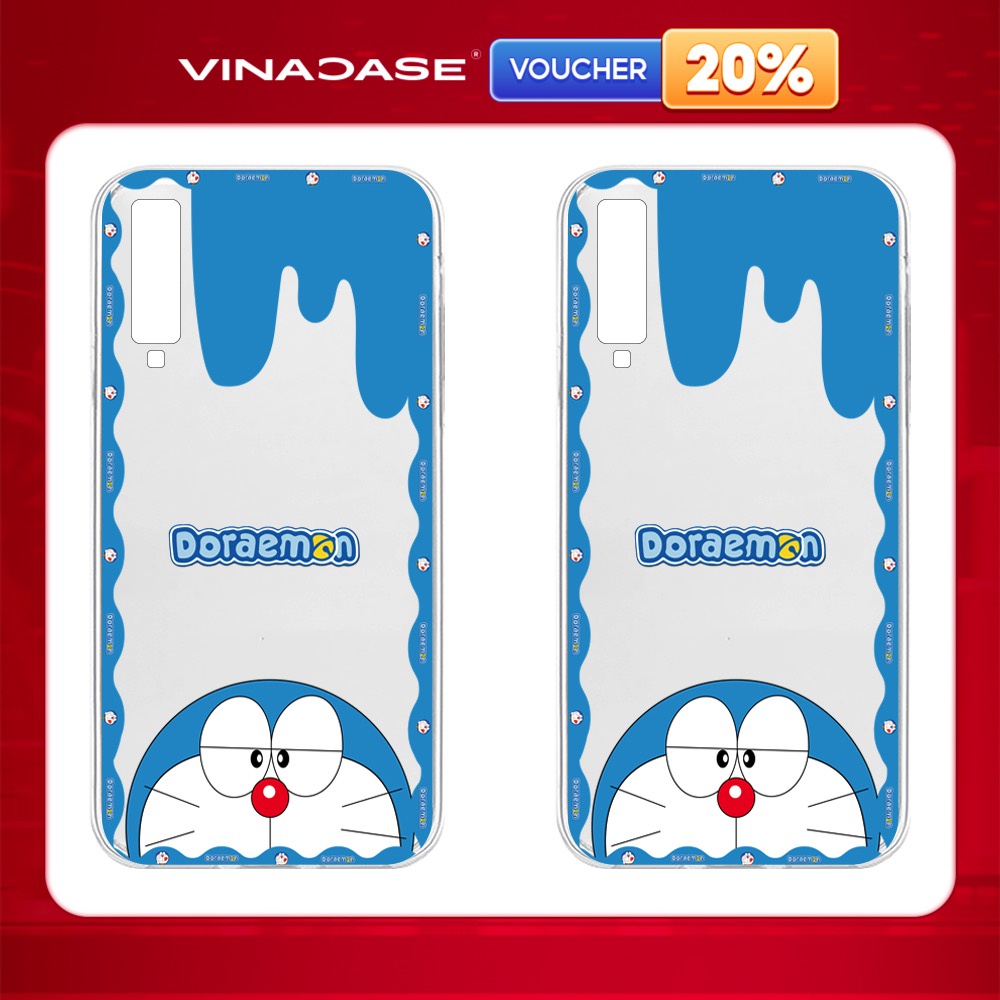 Ốp lưng Vina Case Samsung A10/A10S/A51/A32/A12/....dẻo trong in hình Doremon viền xanh