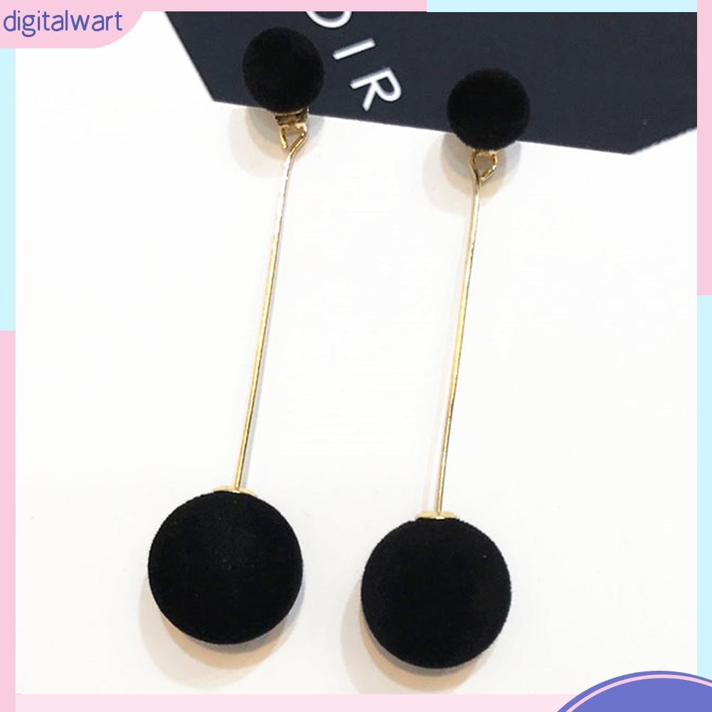 Khuyên tai dài quả bông tròn xinh xắn cho nữ