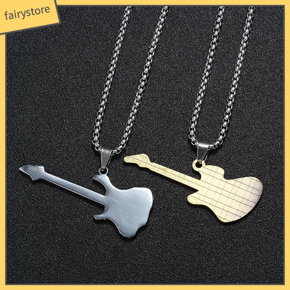 Dây Chuyền Thép Không Gỉ Mặt Hình Đàn Guitar Thời Trang