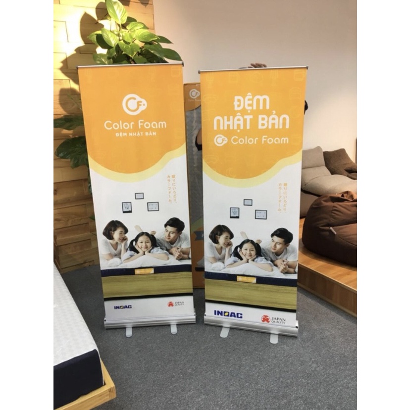 Standee cuốn nhôm, giá cuốn nhôm cao cấp nhập khẩu, standee quảng cáo, SD để treo tại các tổ chức, sự kiện