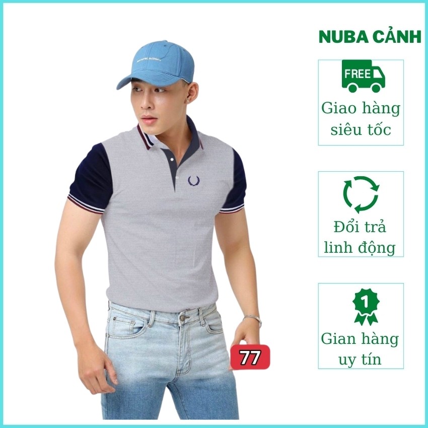 Áo thun nam nữ cổ bẻ cao cấp, ao phông chất vải polo, thấm hút mồ hôi 77 TAKA
