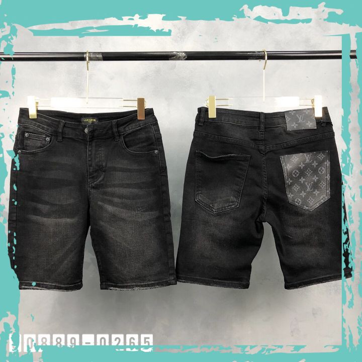 Quần bò ngố LxV vá da túi ,quần short jean chất co giãn nhẹ có đủ sz 40-75kg mặc phong cách cá tính hot trend 50889