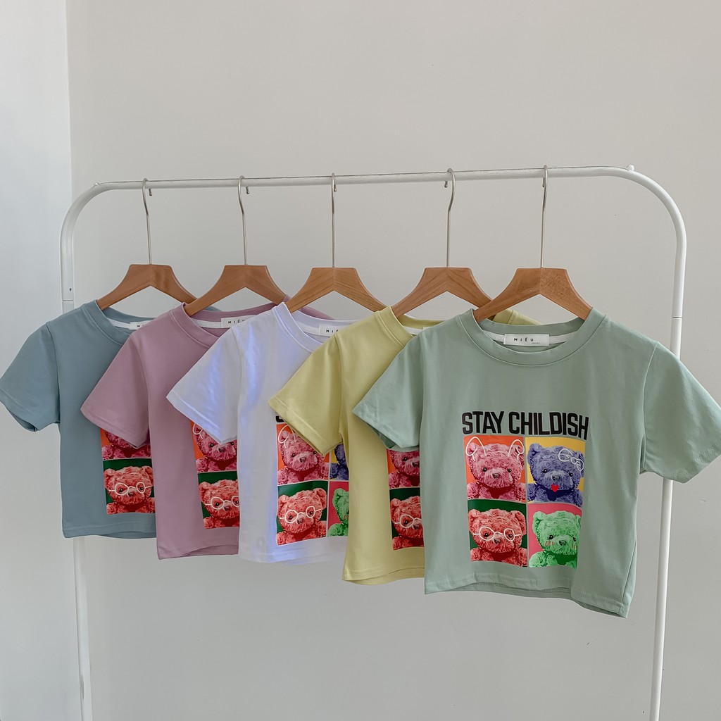 [ Miều ] Áo croptop in hình Stay Childish