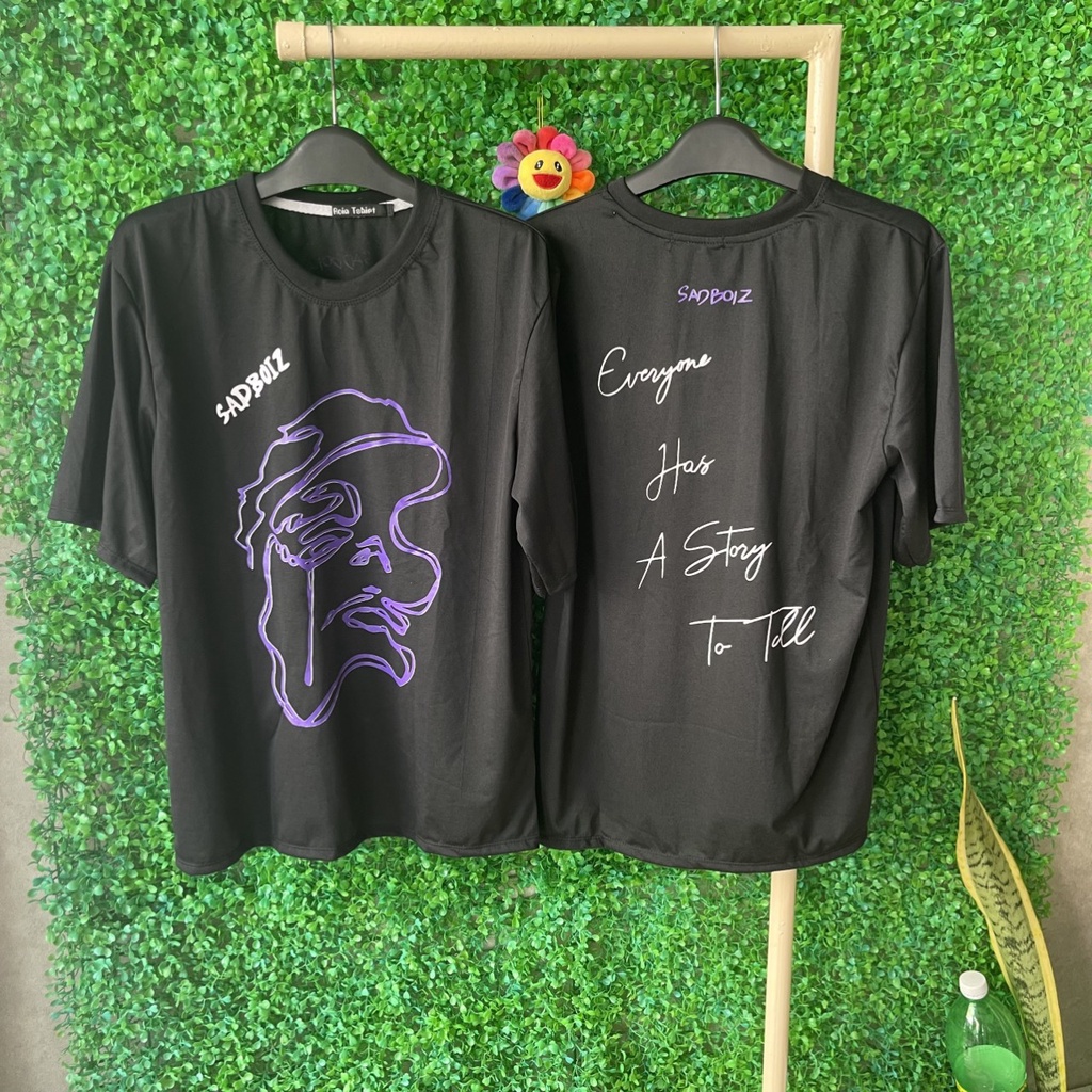 KHẨU TRANG NAM NỮ CÁ TÍNH DÙNG CHO Áo thun ---- tay lỡ form rộng, áo thun nam nữ Sadboiz Sad story Freesize 40-75kg SB05