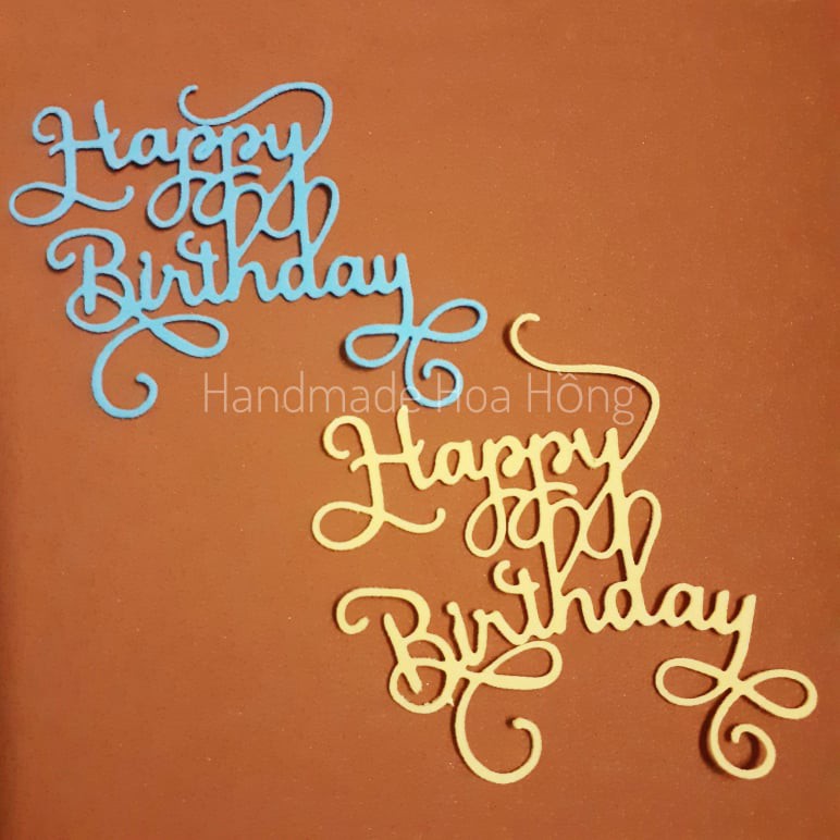 5 chữ HAPPY BIRTHDAY, bằng xốp, 7.9x7.1cm -Hình trang trí thiệp -Phụ kiện trang trí handmade - DIY - Thủ công, mỹ thuật