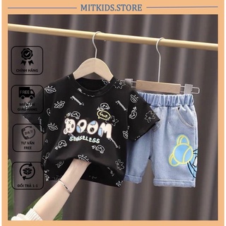 Sét áo cộc tay boom kèm quần short bò cho bé (9-23kg)