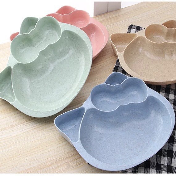 Khay Ăn Dặm Lúa Mạch Kitty (Kèm thìa Inox)