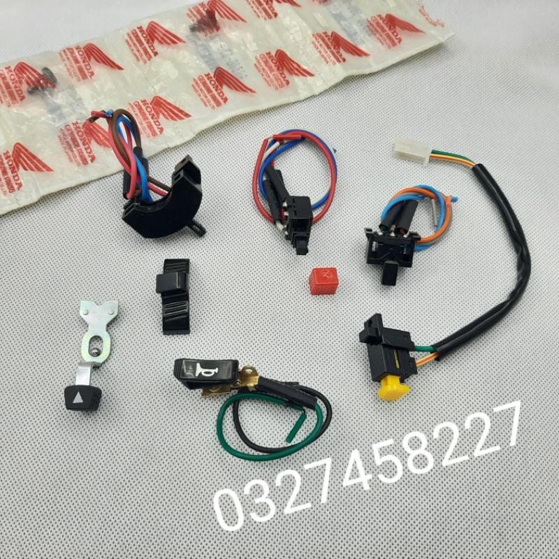 Bộ 5 nút bật công tắc điện xe WAVE thái, Alpha ,ZX đời đầu