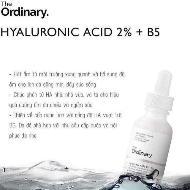 SERUM CẤP NƯỚC THE ORDINARY HYALURONIC + B5