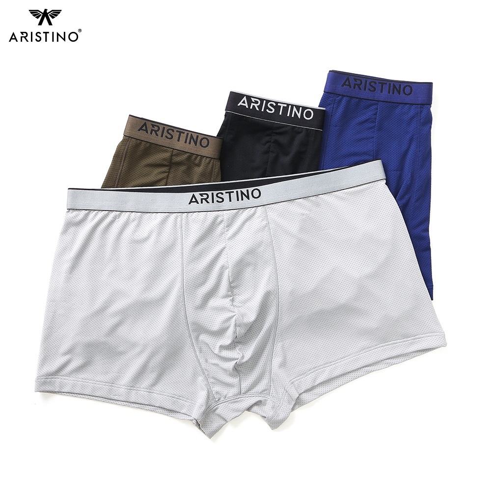 Quần lót nam boxer Aristino ABX060 sịp đùi quần xì chất lưới mềm mại thông hơi thoáng mát cao cấp chính hãng