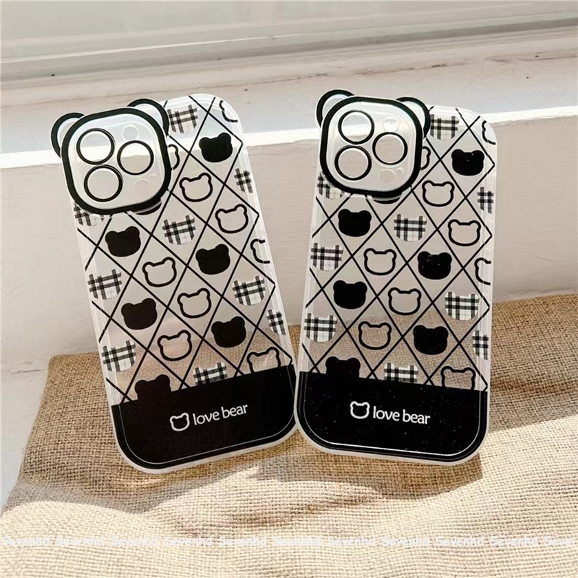 Ốp Điện Thoại Dẻo Họa Tiết Hoạt Hình Chú Gấu &amp; Tai Gấu Dễ Thương Cho iPhone 14 13 12 11 Pro Max Xs Max Xr X 6 6s Plus
