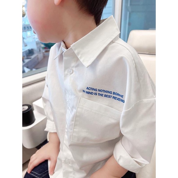 [Babycat] Hàng Có Sẵn Áo Sơ Mi Cotton Màu Trắng Thuần Khiết Phong Cách Nhật Bản Hàn Quốc Dễ Phối Đồ Mùa Xuân Mới 2022 Tay Dài Dễ Phối Đồ Cho Bé Trai