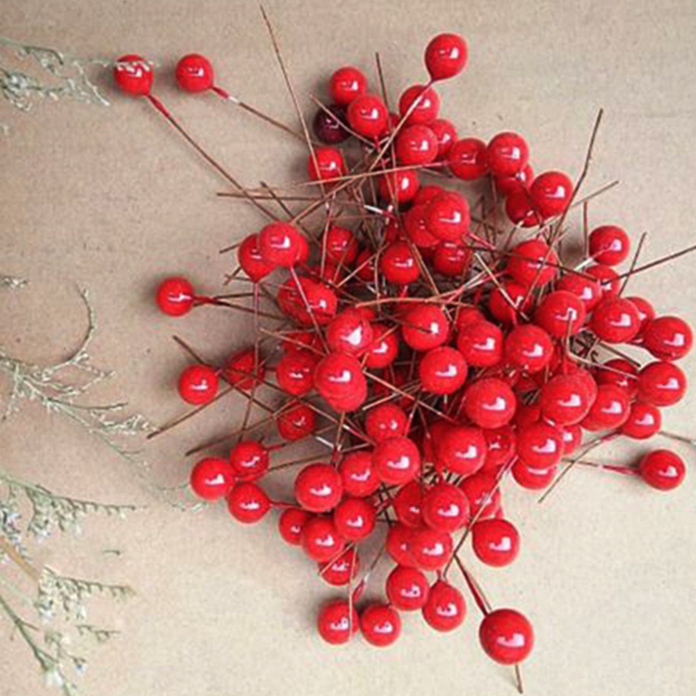 Set 100 Quả Mọng Nhân Tạo Bằng Xốp Trang Trí Giáng Sinh