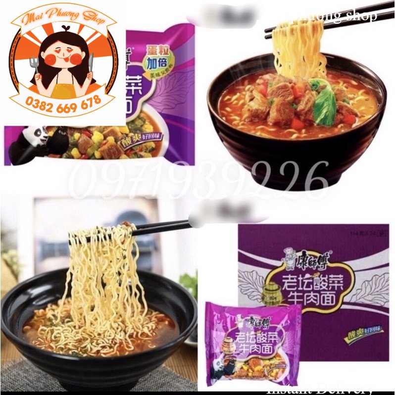 Mì Tôm Bò Dưa Chua Khang Sư Phụ