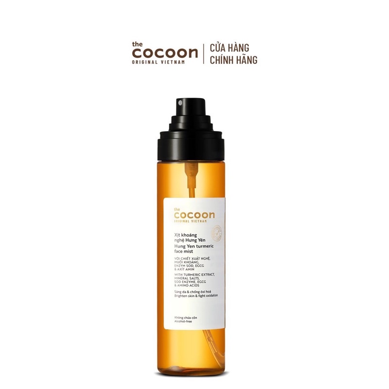 Xịt khoáng Nghệ Hưng Yên Cocoon 130ml làm sáng và cấp ẩm