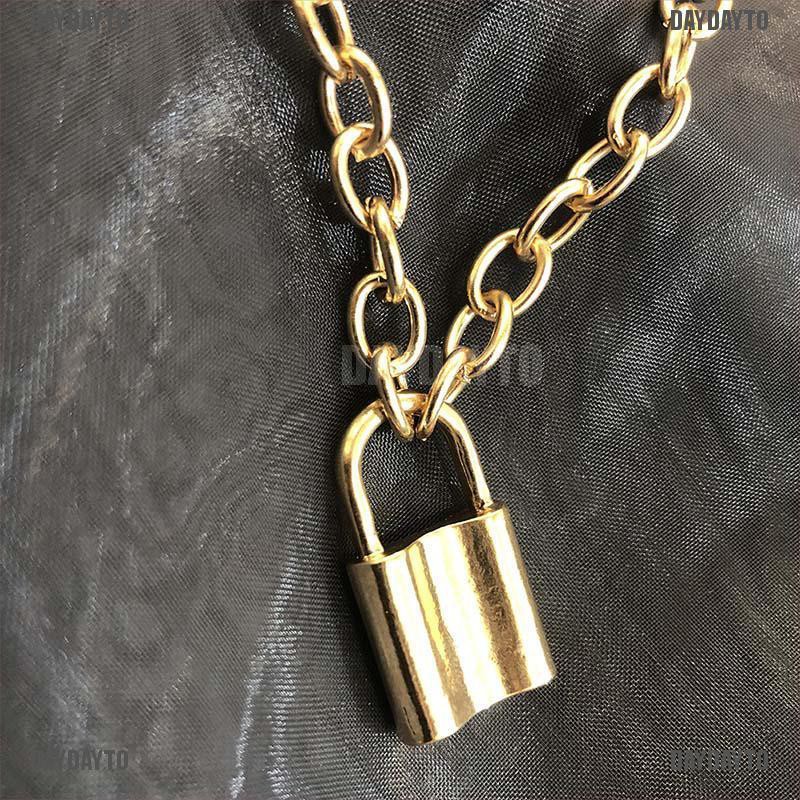 Vòng cổ Mặt Hình Ổ Khóa Bằng Thép Không Gỉ Phong Cách Punk Unisex