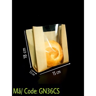 500 Túi giấy chống thấm dầu có cửa sổ