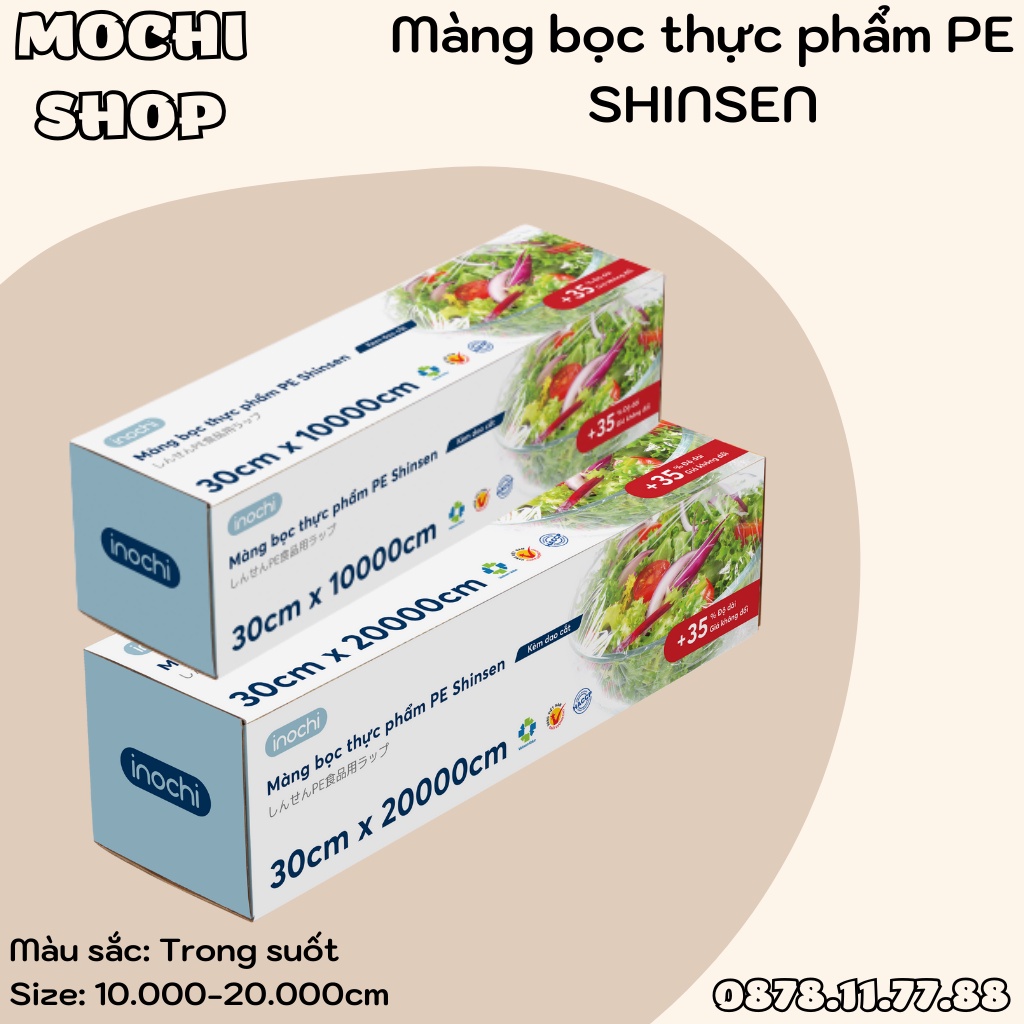 (Tặng + 35%) Màng Bọc Thực Phẩm, Màng Bọc Bảo Quản Thực Phẩm PE SHINSEN Inochi