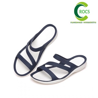 Dép lê nhựa đi mưa chống hôi chân -Croslite-wave cho nữ màu xanh navy