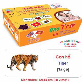 Bộ Thẻ Học Thông Minh cho bé 18 Chủ Đề thẻ học Glenn Doman loại to song ngữ Flashcard tiếng Anh (Hibaby+)