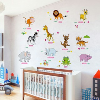 decal dán tường thú tiêng anh hồng