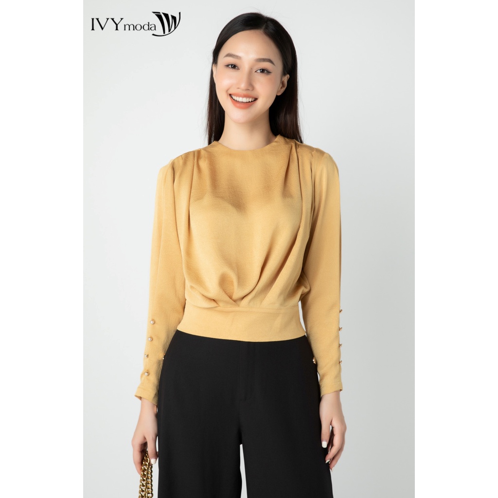 Áo bo gấu tay dài nữ IVY moda MS 17M6909
