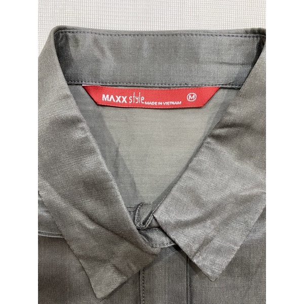 Áo sơ mi dáng rộng tay phồng màu xám Nino.maxx  - Thanh lý vnxk