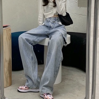 Quần bagy jeans nữ lưng cao RÁCH lưng