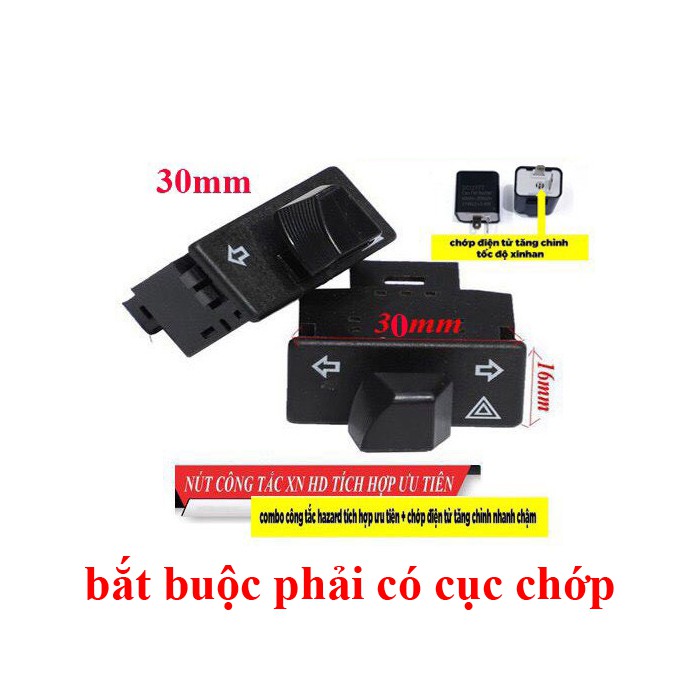 CÔNG TẮC XI NHAN TÍCH HỢP ƯU TIÊN HAZARD + CỤC CHỚP ( LOẠI 30mm)