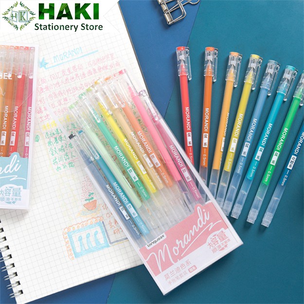 Bút mực Morandi HAKI ngòi 0.5mm set 9 chiếc nhiều màu B26