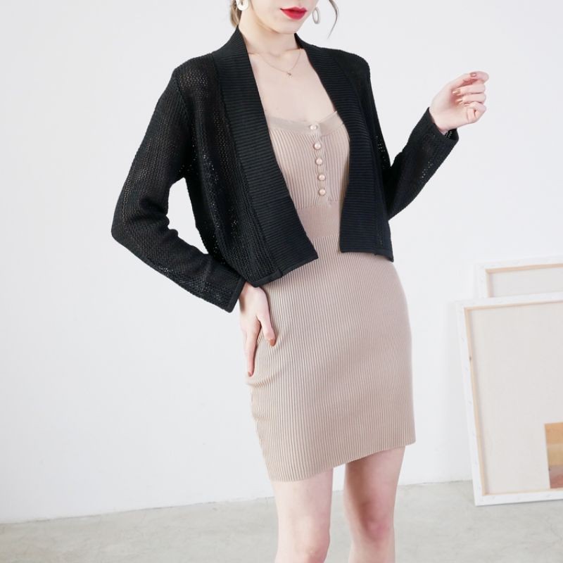 Áo khoác cardigan len dáng ngắn xuất Hàn (có sẵn) | BigBuy360 - bigbuy360.vn