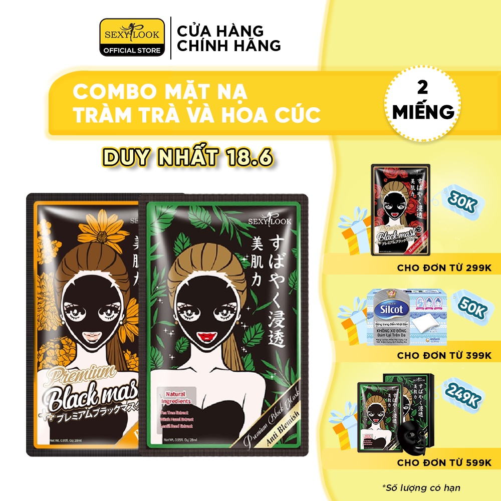 [Mã COSSXL19 giảm 10% đơn 199k] Mặt Nạ Tràm Trà và Hoa Cúc SEXYLOOK (COMBO 2 MIẾNG LẺ)