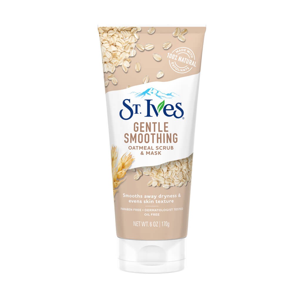 Tẩy tế bào chết mặt và mặt nạ dưỡng da chiết xuất lúa mạch St. Ives Smooth & Nourished Scrub + Mask Oatmeal 170g