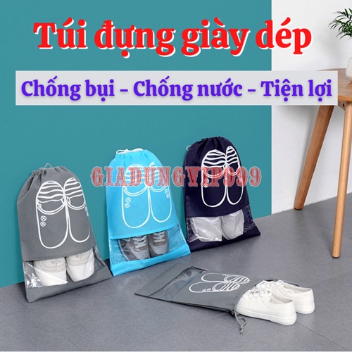 Túi đựng giày dép du lịch dây rút tiện lợi chống bụi bẩn chống nước hiệu quả