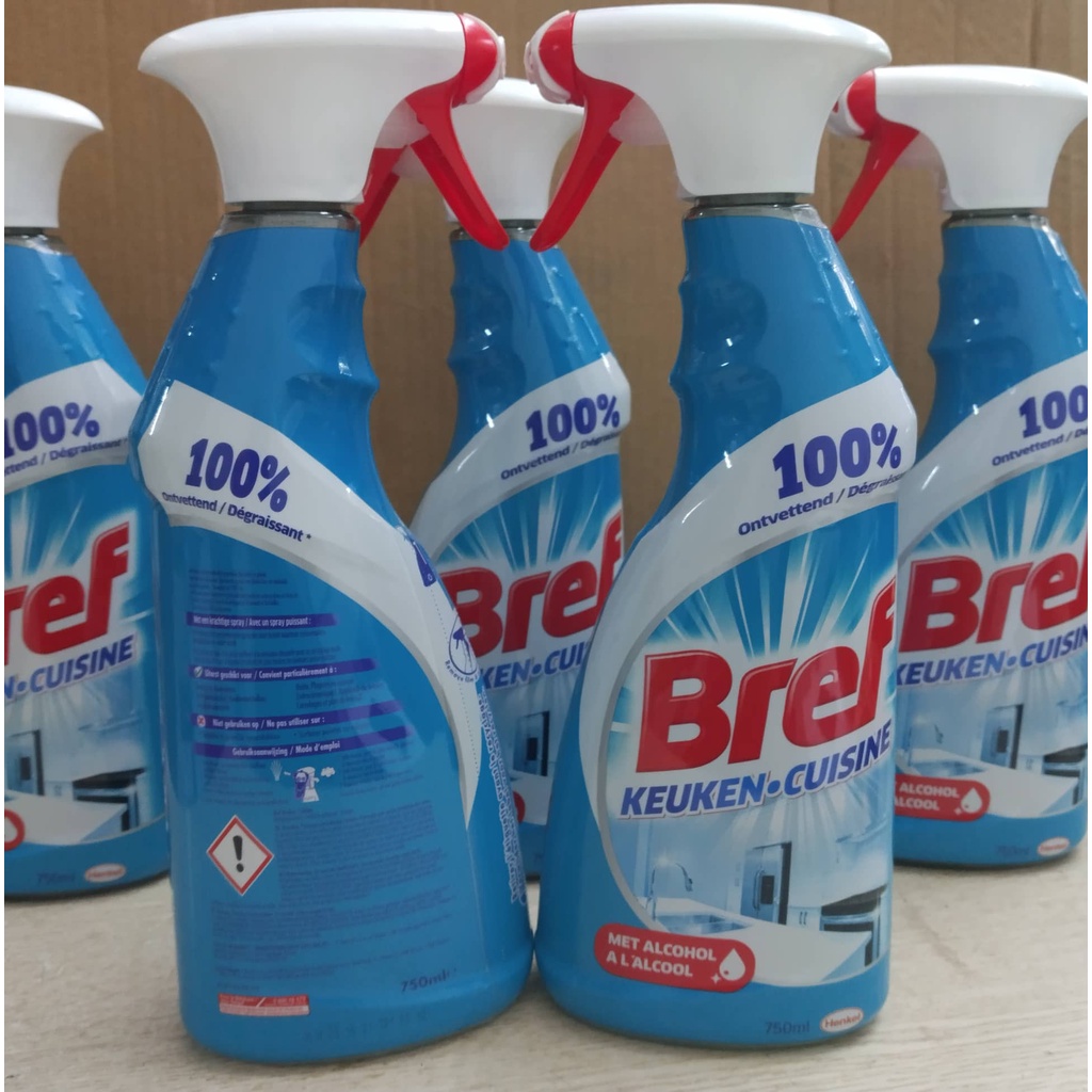 Bref Keuken Cuisine chai xịt vệ sinh đa năng mặt bếp, vi sóng, lò nướng, nồi chiên, tủ lạnh..dung tích 750ml, hàng Đức