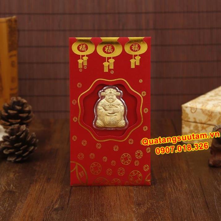 [RƯỚC LỘC] bao lì xì thần tài vàng 24k từ Đài Loan, Quà Tết 2023