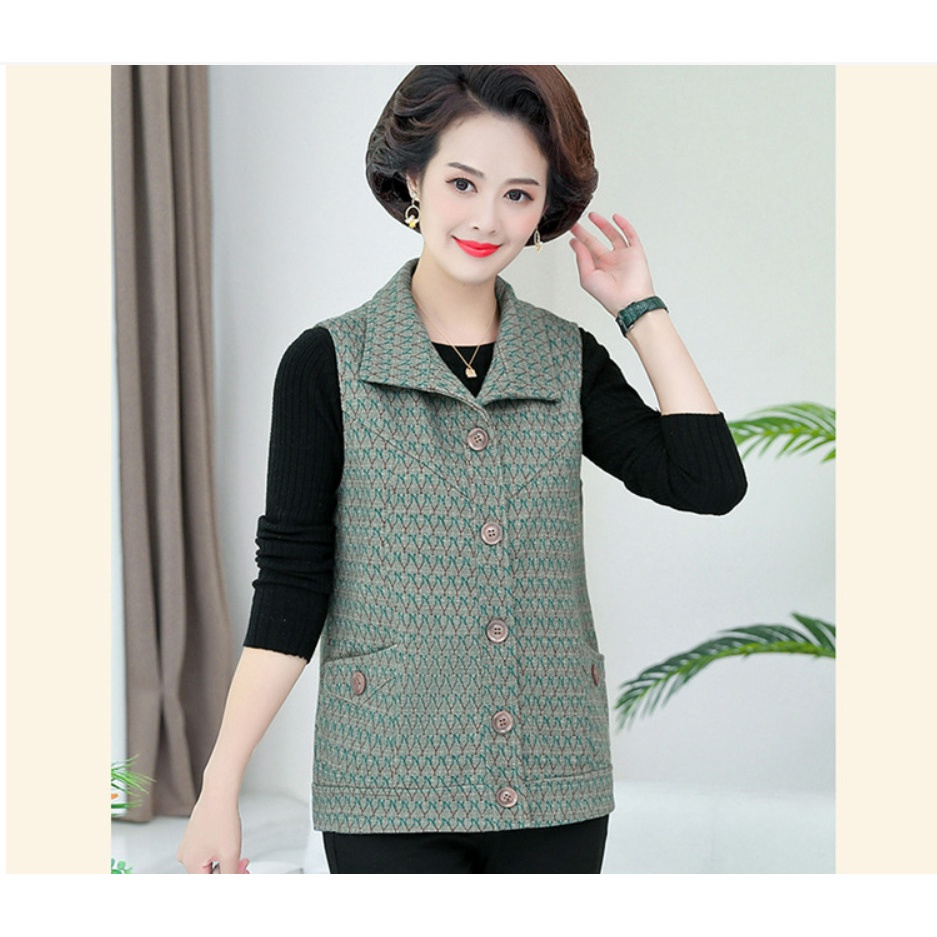 (HÀNG SẴN) Áo Khoác Dạ Ghi Lê Cho Mẹ AD19 - Hàng Quảng Châu Cao Cấp
