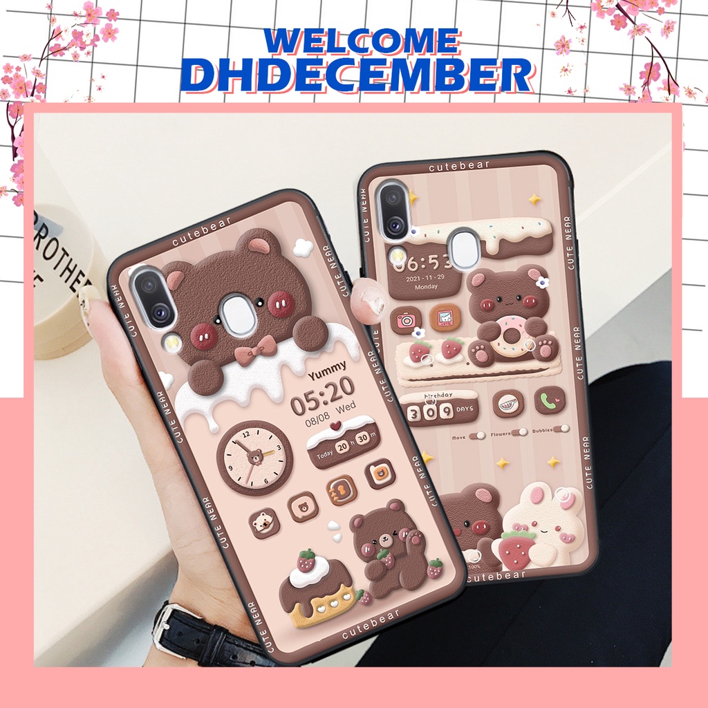 Ốp lưng Samsung A40 in hình 3D GẤU HỒNG-GẤU BE3R -XINH XẺO CỰC ĐẸP