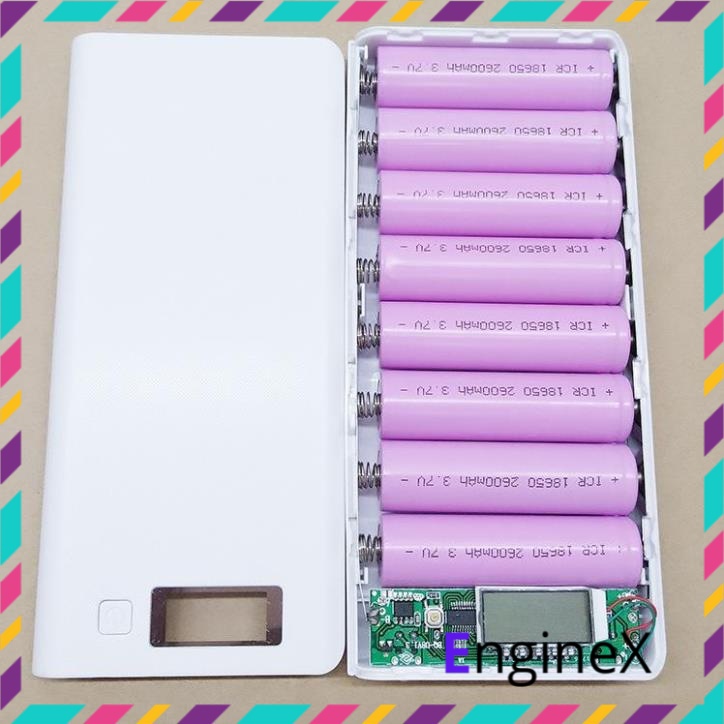 Mạch sạc dự phòng 2A xịn BQ-U8V2.0+Vỏ nhựa 8 cell +lò xo đã hàn về chỉ việc dùng (Chưa pin) mach sac pin 18650