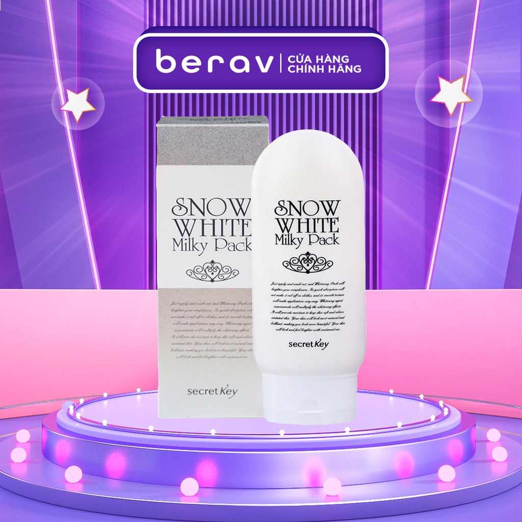 Kem Dưỡng Trắng Secret Key Snow White Milky Pack Dành Cho Da Mặt và Toàn Thân (200ml)