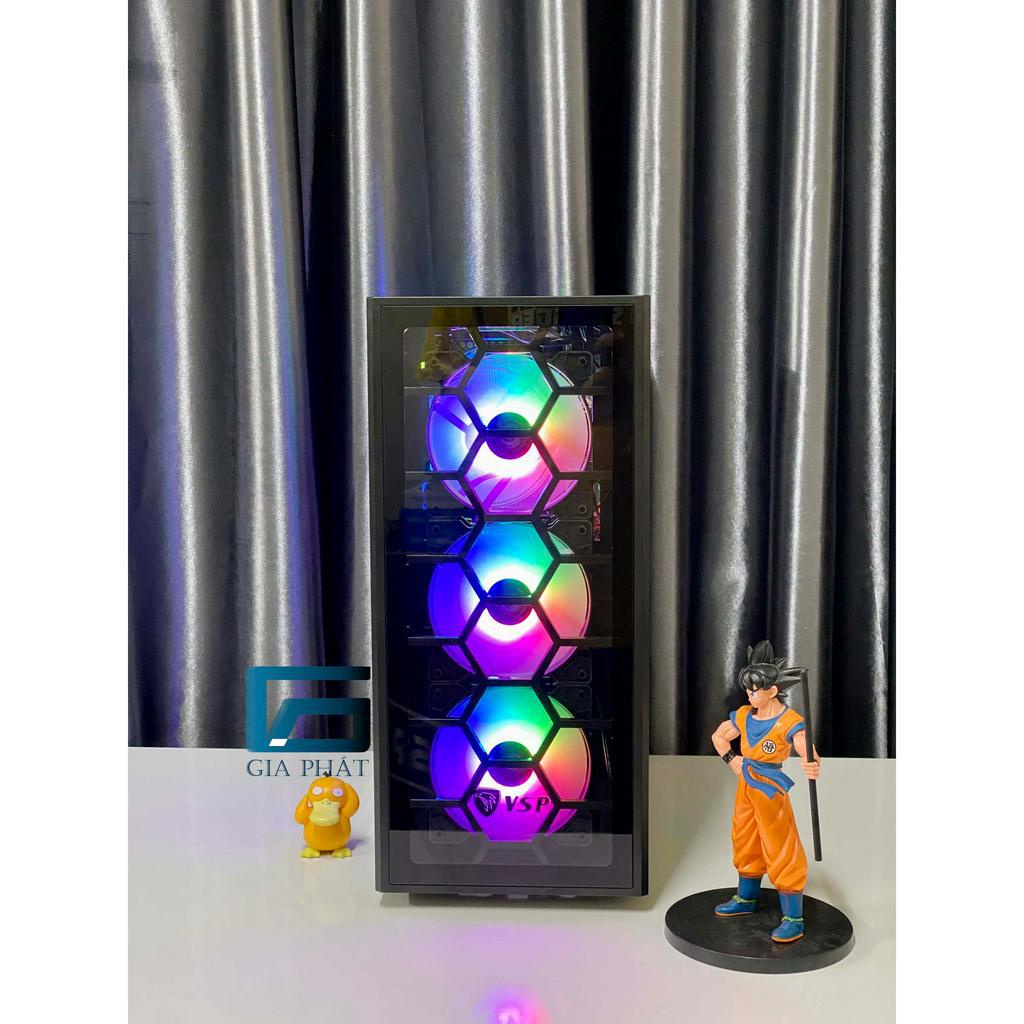 PC gaming xeon mạnh gần bằng I7 VGA 8GB ram 16gb chiến all game LEd kính cường lực - Lol, Pubg, Valorant, Fifa....