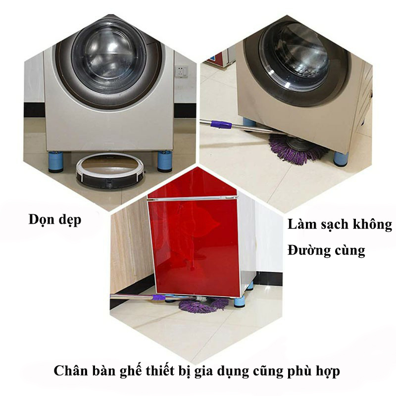 WHT Máy giặt 4PCS / LOT Thảm trải sàn chống ồn Máy giặt Đế tủ lạnh Chân đế Chân đệm Tăng chống trượt Chống