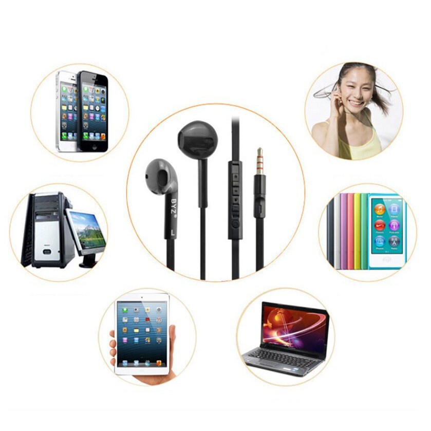 Tai nghe nhét tai BYZ S389 Super Bass tương thích cho iPhone,iPad, Samsung, Huawei, xiaomi