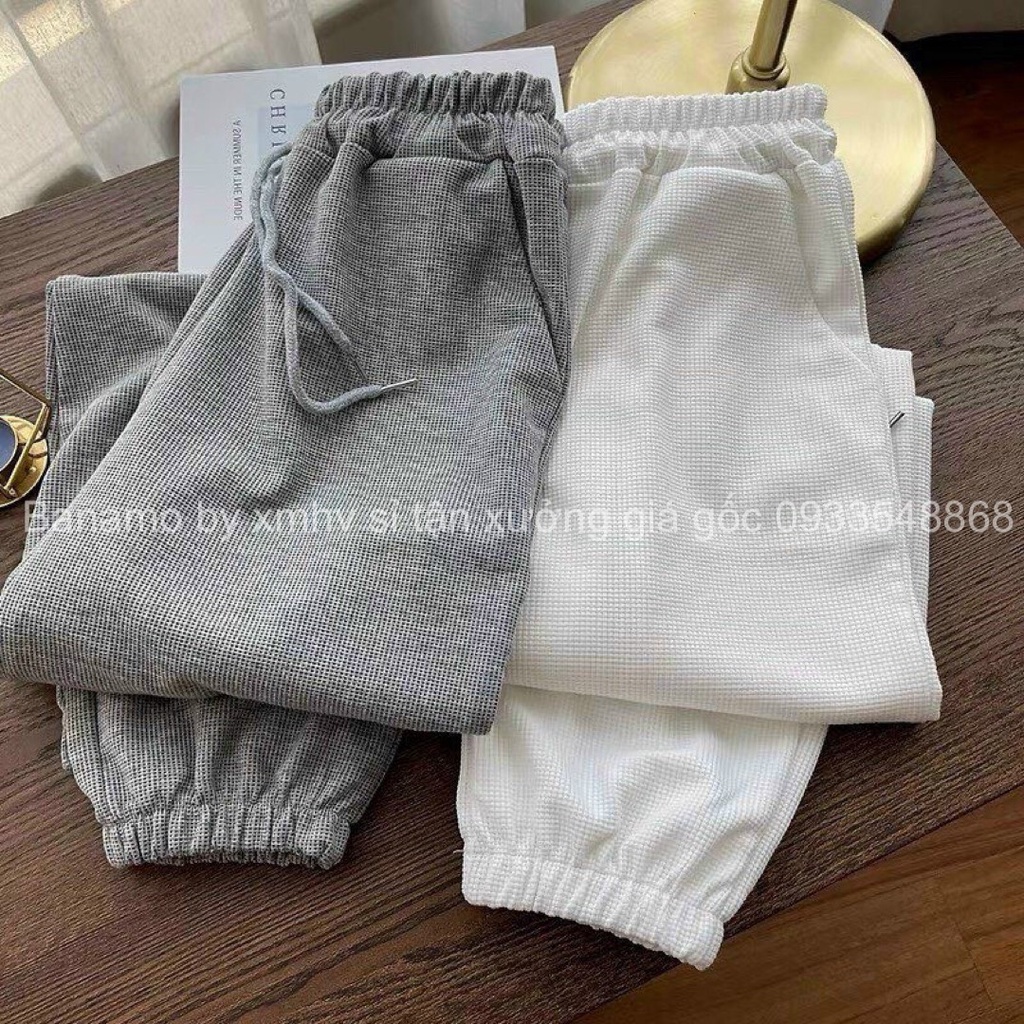 Quần jogger thể thao unisex nỉ tổ ong dày dặn phong cách Ulzzang thời trang Banamo Fashion 296