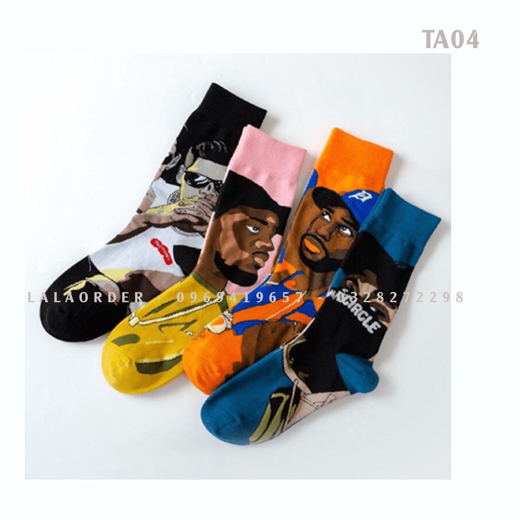 Tất cổ cao họa tiết anh da đen trendy độc lạ TA04 - LALA ORDER